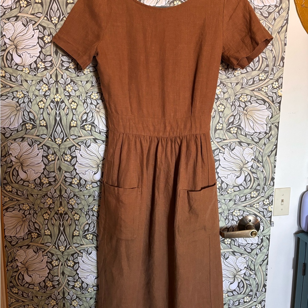 Sezane Odalie Backless Linen Midi
Dress Mocha EU 34 - Picture 7 of 10